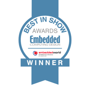 Embedded World 2026 Best in Show badge, awarded by Embedded Computing Design
