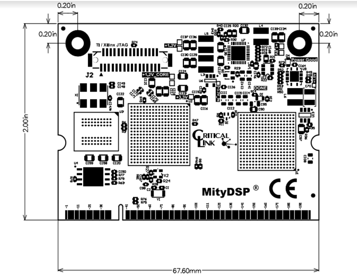 Mechanical specs for MityDSP-L138F-A7