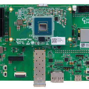 Top view of Critical Link's MitySOM-A5E Mini Development Kit featuring the Altera Agilex 5 FPGA