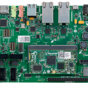 Top view of MitySOM-AM62x/A/P Development Kit featuring Critical Link's AM62xx, AM62Ax, and AM62Px system on modules